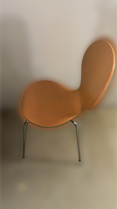 Patientenstuhl aus Holz Orange - Bild 3