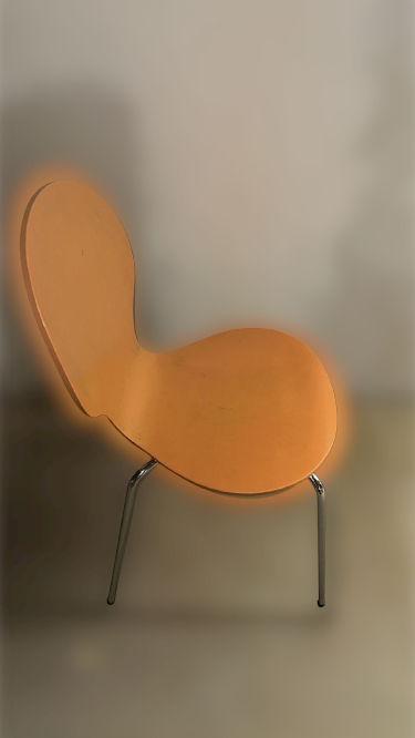 Patientenstuhl aus Holz Orange - Bild 4